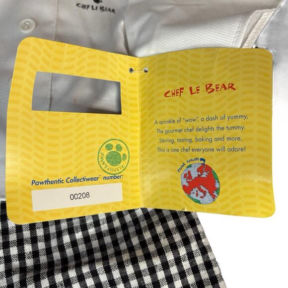 BUILD A BEAR International Collectiwear Series Chef Le Bear Europe W/TAGS RARE! - Picture 3 of 16